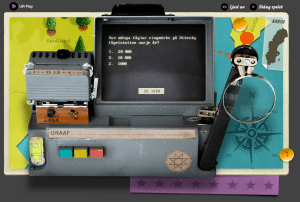 Svara på frågorna i frågesporten och ta dig fram på spelplanen.