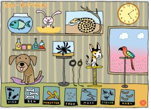 Mata djuren i zooaffären innan affären stänger.